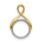 14k Two-tone 1/10 carat Diamond Fancy Circle Chain Slide