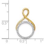 14k Two-tone 1/10 carat Diamond Fancy Circle Chain Slide