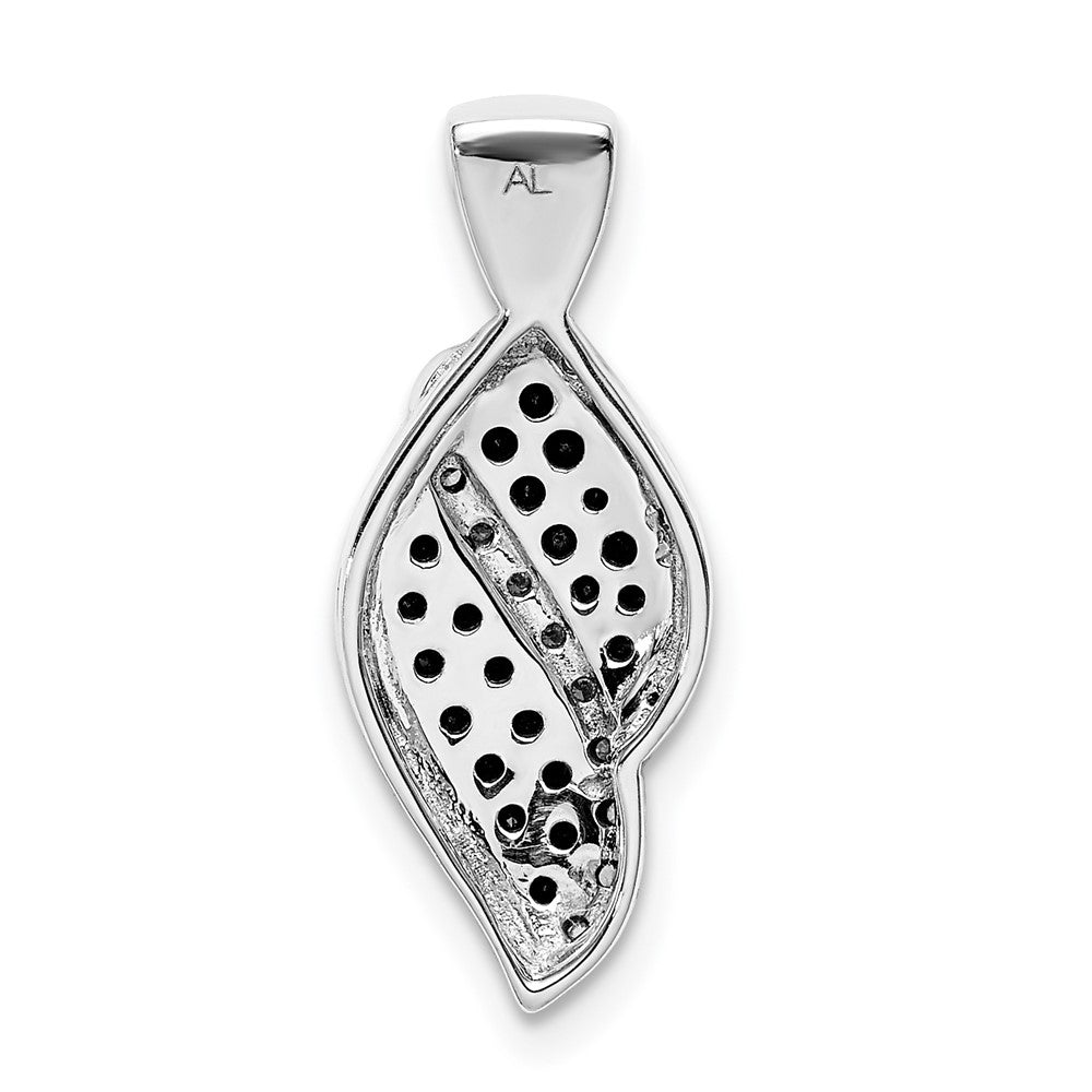 14k White Gold 1/3 carat White and Black Diamond Fancy Curve Chain Slide
