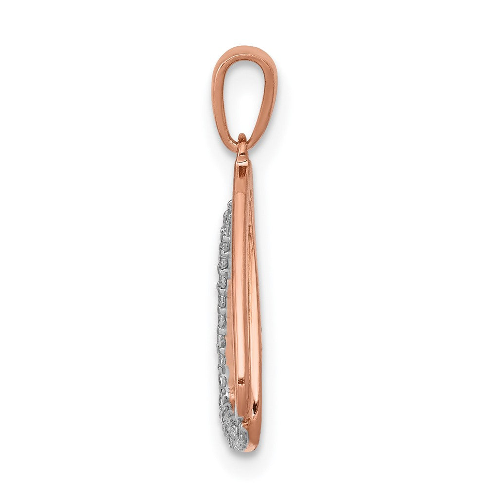 14k Rose Gold 1/6 carat Diamond Double Triangle Pendant
