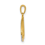 14k Polished 1/6 carat Diamond Double Triangle Pendant