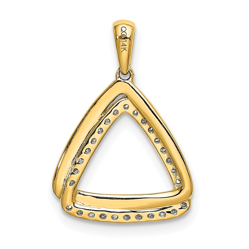 14k Polished 1/6 carat Diamond Double Triangle Pendant