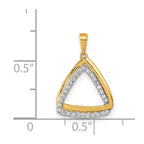 14k Polished 1/6 carat Diamond Double Triangle Pendant