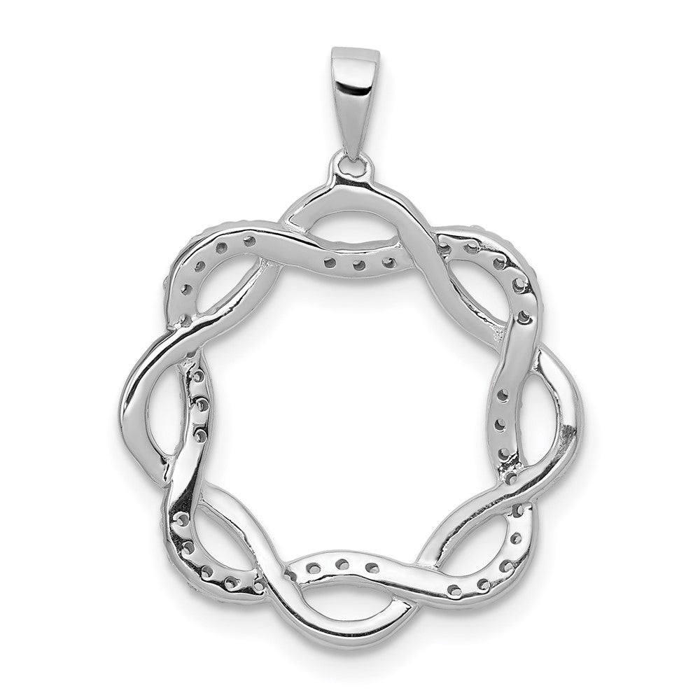 14k White Gold 1/5 carat Diamond Twisted Pendant