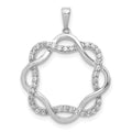 14k White Gold 1/5 carat Diamond Twisted Pendant