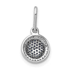 14k White Gold 1/3 carat White and Blue Diamond Round Halo Cluster Pendant