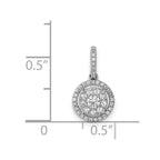 14k White Gold 1/4 carat Diamond Round Halo Cluster Pendant
