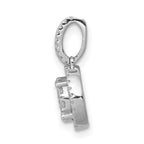 14k White Gold 1/3 carat Diamond Round Halo Cluster Pendant