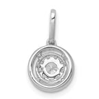 14k White Gold 1/3 carat Diamond Round Halo Cluster Pendant