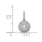 14k White Gold 1/3 carat Diamond Round Halo Cluster Pendant