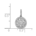 14k White Gold 1/2 carat Diamond Round Halo Cluster Pendant