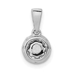 14k White Gold 1/3 carat Diamond Round Halo Pendant