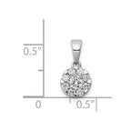 14k White Gold 1/3 carat Diamond Round Halo Pendant
