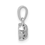 14k White Gold 1/4 carat Diamond Round Halo Pendant
