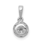 14k White Gold 1/4 carat Diamond Round Halo Pendant