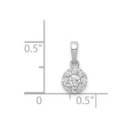 14k White Gold 1/4 carat Diamond Round Halo Pendant