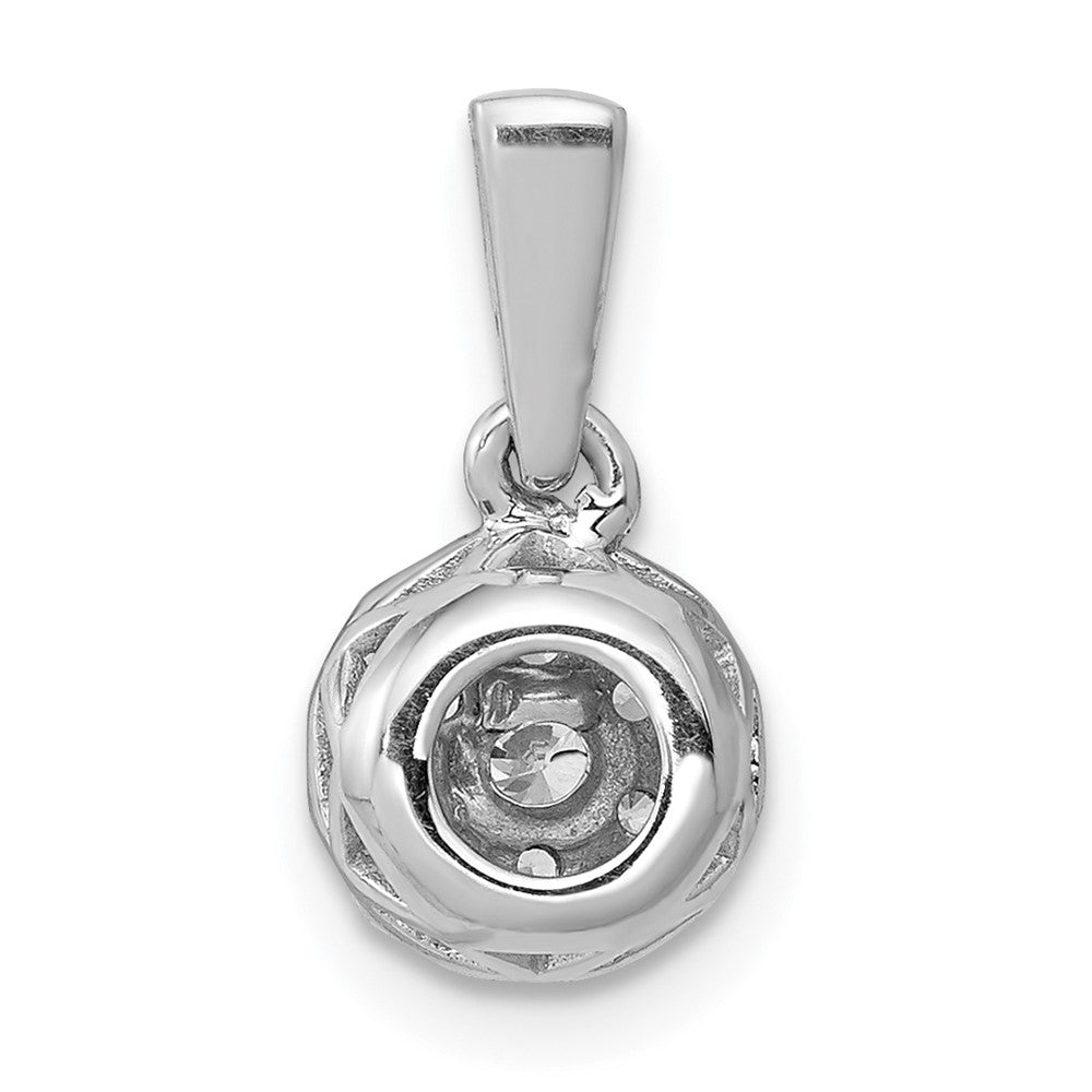 14k White Gold 1/4 carat Diamond Round Cluster Pendant
