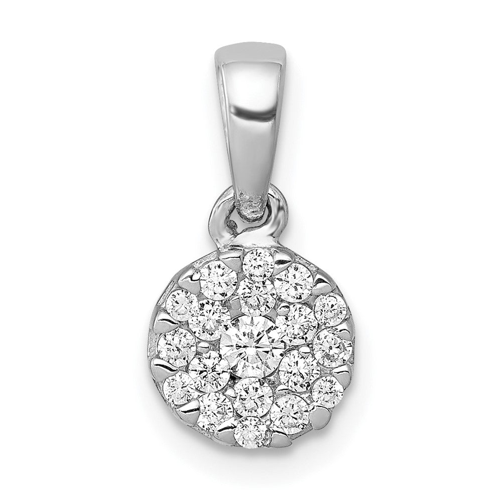 14k White Gold 1/4 carat Diamond Round Cluster Pendant