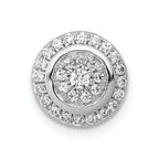 14k White Gold 1/3 carat Vibrant Moving Diamond Circle Halo Chain Slide