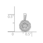 14k White Gold 1/10 carat Vibrant Moving Diamond Halo Pendant