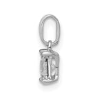 14k White Gold 1/5 carat Princess Diamond Square Pendant