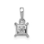 14k White Gold 1/5 carat Princess Diamond Square Pendant