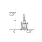 14k White Gold 1/5 carat Princess Diamond Square Pendant