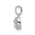 14k White Gold 1/3 carat Diamond Square Halo Cluster Pendant