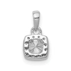 14k White Gold 1/3 carat Diamond Square Halo Cluster Pendant