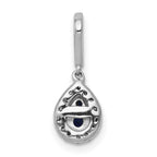 14k White Gold 1/4 carat Blue and White Diamond Teardrop Halo Pendant
