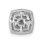 14k White Gold 1/3 carat Diamond Square Halo Cluster Chain Slide