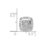 14k White Gold 1/3 carat Diamond Square Halo Cluster Chain Slide