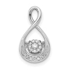 14k White Gold 1/10 carat Vibrant Moving Diamond Teardrop Chain Slide