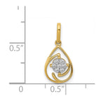 14k Polished 1/15 carat Diamond Teardrop Slide Fits up to 2mm Regular/3mm Fancy or Reversible Omega