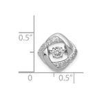 14k White Gold 1/4 carat Vibrant Moving Diamond Intertwined Squares Chain Slide