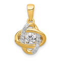 14k Polished 1/3 carat Vibrant Moving Diamond Fancy Knot Pendant