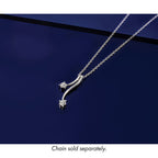 14k White Gold 1/10 carat Diamond Double Curved Lines Chain Slide