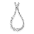 14k White Gold 1/6 carat Lab Grown Diamond VS/SI+ G+ Teardrop Chain Slide Pendant