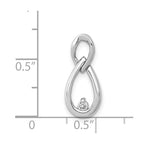 14k White Gold 1/20 carat Diamond Double Teardrop Chain Slide