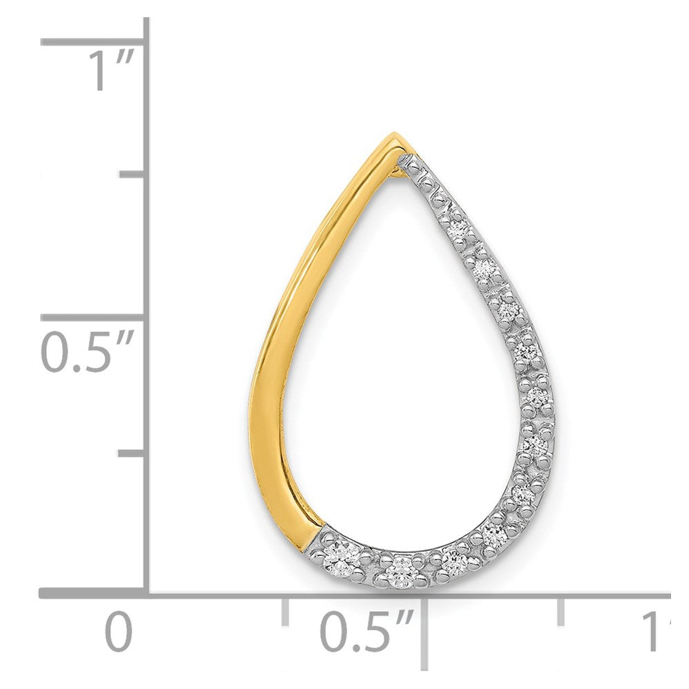 14k Polished 1/10 carat Diamond Teardrop Chain Slide