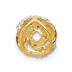 14k and White Rhodium .02 carat Diamond Knot Chain Slide