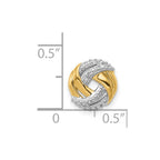 14k and White Rhodium .02 carat Diamond Knot Chain Slide