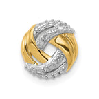 14k and White Rhodium .02 carat Diamond Knot Chain Slide