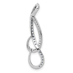 14k White Gold 1/4 carat Blue and White Diamond Fancy Chain Slide