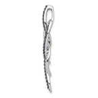 14k White Gold 1/3 carat Blue and White Diamond Fancy Chain Slide