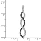 14k White Gold 1/4 carat Black and White Diamond Twisted Pendant