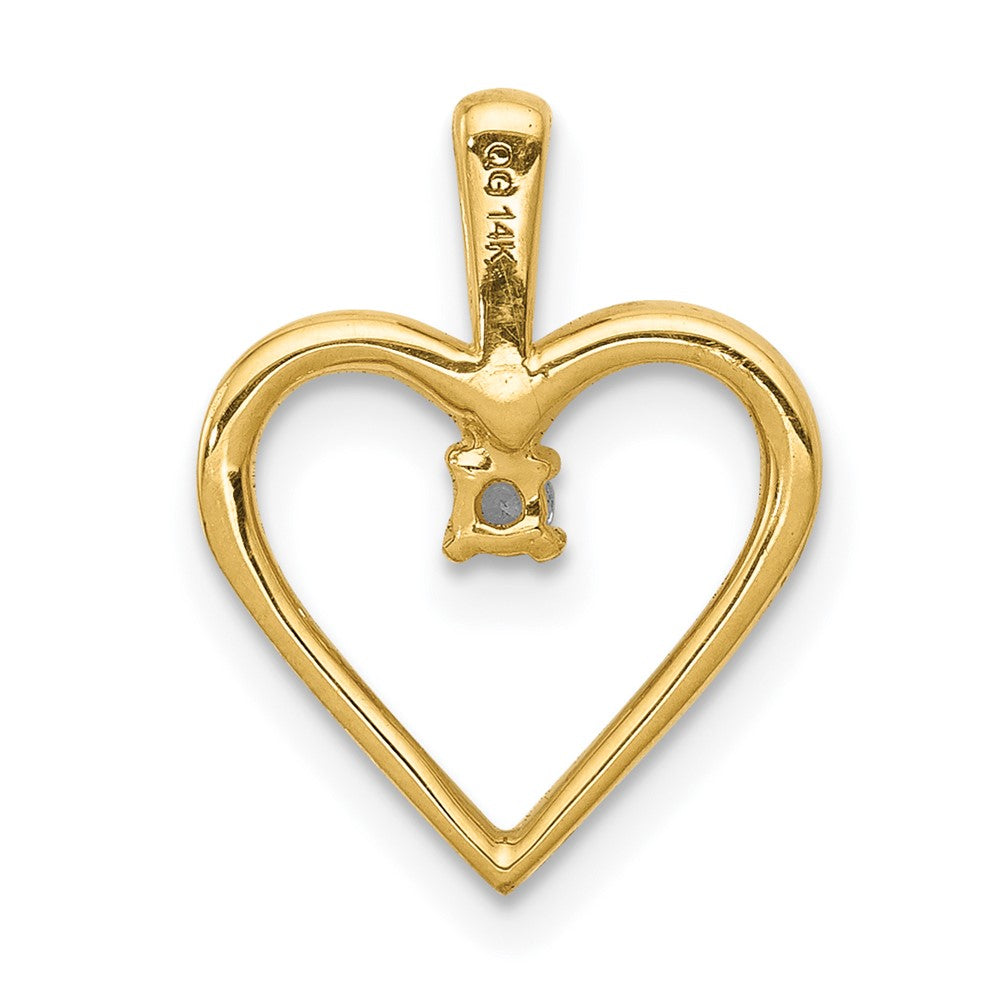 14k .03 carat AA Diamond Heart Pendant