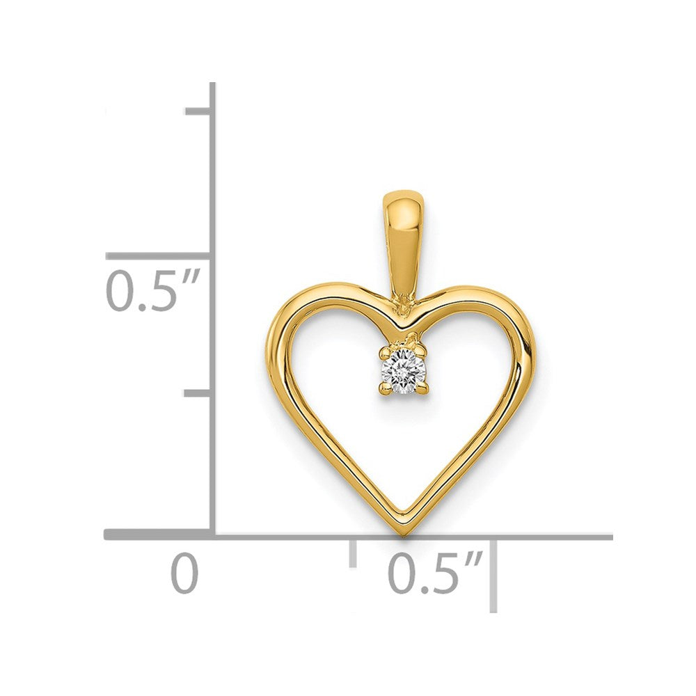 14k .03 carat AA Diamond Heart Pendant