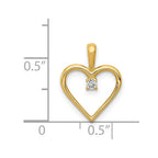 14k .03 carat AA Diamond Heart Pendant