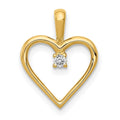 14k .03 carat AA Diamond Heart Pendant